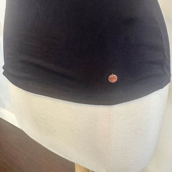 Ted Baker London Women's Navy Blue Tee Shirt with Ribbon Detail Collar Size 1 - Picture 5 of 8